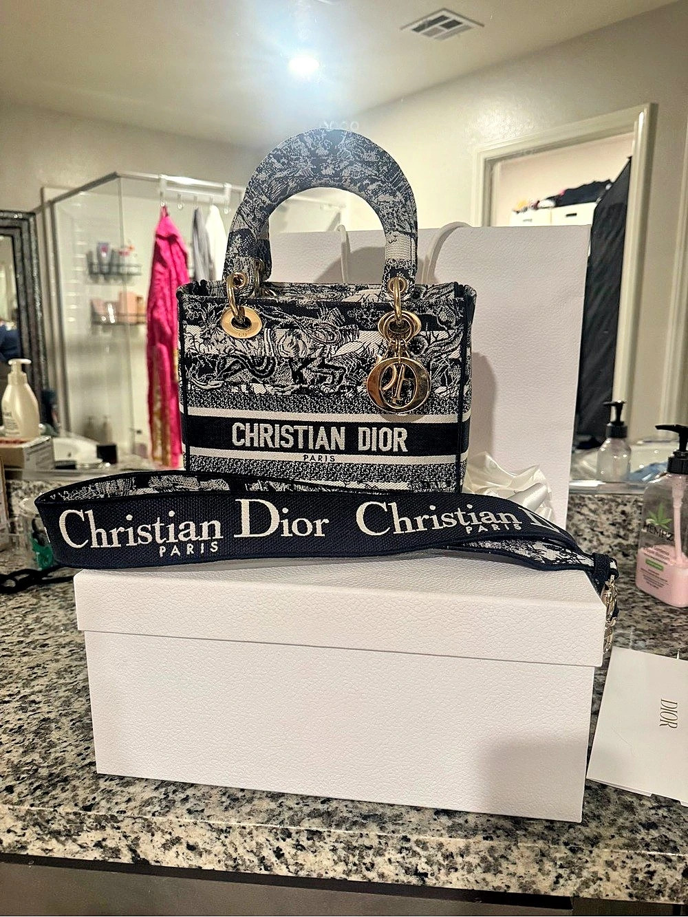 Christian Dior Book Tote Black & White Tote